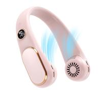 Koonie Ventilateur de cou rechargeable à 5 vitesses, ventilateur personnel portable, mains libres, ventilateur portable à piles réglable, design d'écran, ventilateur de refroidissement pour voyage,