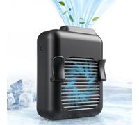 Koonie Ventilateur Personnel Portable Rechargeable, Flux d'Air Puissant, 23 Heures de Temps de Travail, Ventilateur de Ceinture USB pour Extérieur, Noir