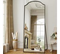 Koonmi 165 x 60 cm Miroir Corps Entier - Miroir supérieur bombé Unique, pour Garde-Robe, Chambre à Coucher, Suspendu, Debout ou appuyé, Noir