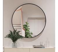 Koonmi 91 cm Round Wall Mirror for Entryways, Washrooms, Living Rooms, Black