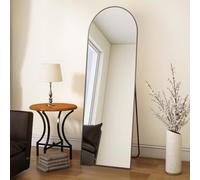 Koonmi Miroir Complet arqué, 40 x 150 cm, sur Pied bombé, Pleine Longueur, monté au Mur, incliné, Miroir de Sol, pour Le Salon, Noir