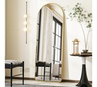 Koonmi Miroir Complet bombé, avec Coins arrondis, 53 x 163 cm, Grand Miroir sur Pied, Debout Libre, Suspendu au Sol, Miroir de Dressing pour Le Salon, doré.