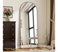 Koonmi Miroir Complet bombé, avec Coins arrondis, 53 x 163 cm, Grand Miroir sur Pied pour Le Salon, Noir.