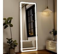 Koonmi Miroir LED Complet 164 x 60 cm avec luminosité et Couleur réglables, avec Support, Bouton Tactile, Fonction Anti-buée et mémoire