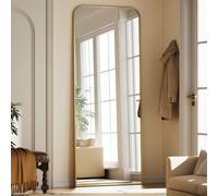 Koonmi Top Miroir de sol à coins arrondis 76x171 cm, Miroir de corps entier résistant aux chocs de longueur totale Moderne Merveilleux pour le salon la chambre à coucher le couloir, Or