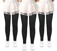KOOOGEAR 3 pièces Collants de Danse Ballet Opaque,Collants sans Pieds pour Filles Leggings Pleine Longueur Cheville Long Ballet Opaque Microfibre,pour Yoga Gymnastique Enfants