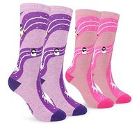 KOOOGEAR Chaussettes de ski longues pour enfants - Chaussettes thermiques hautes pour filles et garçons - Chaussettes de sport colorées pour le patinage, le ski, le snowboard - Taille 40-3, violet