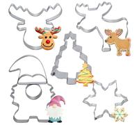 KOOOGEAR Lot de 5 emporte-pièces de Noël en acier inoxydable pour pâtisserie, gâteau fondant, arbre de Noël, personnes en pain d'épices, bas (Mold-Man)