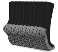 KOOOGEAR Lot de 5 paires de chaussettes de football antidérapantes pour homme Noir/blanc 43-46, 5 noir., 43-46