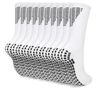KOOOGEAR Lot de 5 paires de chaussettes de football antidérapantes pour homme Noir/blanc 43-46, Blanc + blanc + blanc + blanc + blanc, 43-46