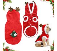 KOOOGEAR Vêtements de Noël pour animaux de compagnie, déguisement de chien de Noël, costume de chat de Noël, déguisement de Noël en orignal pour animal de compagnie, sweats à capuche chauds, manteau
