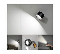 Koopala Lampe de lecture murale LED avec port de charge USB, 3 niveaux de luminosité, batterie rechargeable, rotation à 360 °, boule magnétique à intensité variable, contrôle tactile