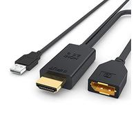 Koopman Adaptateur HDMI vers DisplayPort 4 K 60 Hz, câble convertisseur HDMI vers DP, connecteur HDMI 2.0 vers DisplayPort pour Xbox PS4, prend en charge la sortie vidéo 1080p 144 Hz