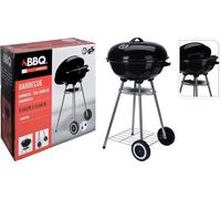 Koopman Barbecue au charbon d’extérieur avec couvercle, noir, Ø 46 x 84 cm