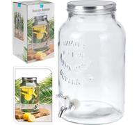 Koopman Distributeur de boissons en verre avec robinet 5,5l