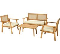 Koopman International Salon Jardin Lounge CANNAGE Bois FSC (F