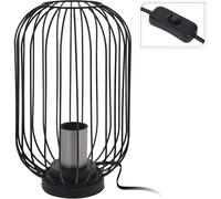 Koopman Lampe de table décorative noire style industriel, monture argentée
