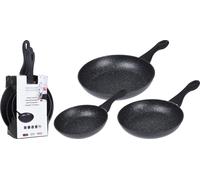 Koopman Set de 3 pièces de poêles antiadhésives spécial steak et œufs, compatible gaz et induction