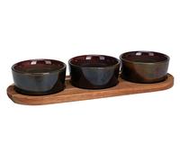 Koopman Set de bols de service EXCELLENT avec base en bois
