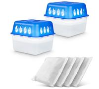 Koopmann Lot de 4 déshumidificateurs Ultra Fresh avec sacs de recharge en granulés, bleu, blanc (4 lots + 8 recharges)