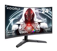 KOORUI 24E6CA Écran PC Jeu - 24 pouces R1500 Courbe Résolution Full HD Fréquence Rafraîchissement 180Hz Réponse 1MS Dalle VA - Rouge Noir