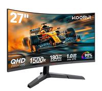 KOORUI 27" Ecran PC Gamer Incurvé 180Hz Ecran Gaming QHD 1ms HDR 10 HDMI/DP