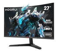 KOORUI 27'' Ecran PC Gaming Incurvé 1500R, Moniteur PC Dalle VA, Résolution QHD (2560X1440), 180HZ,1MS, DCI-P3 85%, Lunette Ultra-Mince, Inclinaison réglable, Prend en Charge HDMI/DP