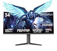 KOORUI 34 Pouces Écran PC,Gaming Incurvé Monitor,Dalle VA WQHD 3440x1440,180Hz,HDR400,99% sRGB, 2xHDMI 2.0 & DP 1.4,Hauteur réglable de 110 mm,Noir