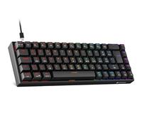 KOORUI Clavier mécanique, Clavier de Jeu à 60% avec 12 Touches Multifonction, câble USB, Rollover Complet, Disposition Allemande QWERTZ pour Windows MacOS Linux, Interrupteur Rouge, Noir