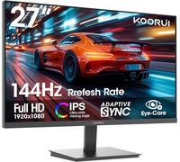 KOORUI E2711K 27 Pouces Ecran PC, FHD 1920 x 1080 144Hz Ecran pc Gamer,IPS,Adaptive Sync HDMI 1.4 Gaming Moniteur, Eye Care, inclinable de -5° à 15°, VESA 100 x 100mm