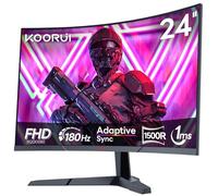 KOORUI Écran de Jeu incurvé 24 Pouces FHD 180 Hz, écran VA 1 ms 1500R, FreeSync, HDR10, VESA, Protection des Yeux