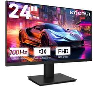KOORUI Ecran PC 24 Pouces, Haut-parleurs Intégrés, FHD 1920 * 1080p, 100 Hz, AdaptiveSync, HDMI,VGA, Compatible VESA 75 x 75 mm, Eye Care, Flicker-Free Technologie, Noir