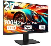 KOORUI Écran PC 27 Pouces avec Haut-Parleurs Intégrés, 100Hz, FHD 1080P,sans Cadre, HDMI, Inclinable, Protection des Yeux, Montage Mural VESA Noir