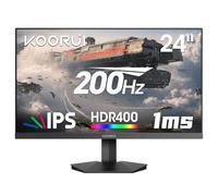 KOORUI Ecran PC Gamer 200Hz, Ecran Gaming 24 Pouces, Fast IPS, HDR 400, Adaptive Sync, FHD 1080P, 1ms, VESA 75x75mm, HDMI 2.0 & DP1.4