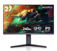 KOORUI Ecran PC Gamer 27 Pouces - écran WQHD PC, 240Hz, 1ms, Adaptive Sync, Compatibilité Gsync, (2560x1440, HDMI, DisplayPort, HDR 400) Noir/Rouge