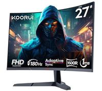 KOORUI Écran PC Gamer 27 Pouces, FHD 180Hz Incurvé (1500R) Moniteur PC Gaming, Adaptive Sync, HDMI/DP - VESA 100x100mm