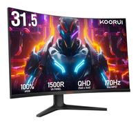 KOORUI Ecran PC Gamer 32 Pouces - Incurvé QHD 2560x1440 170Hz 1500R Ecran Gaming, 1ms HDR10 Adapitve Sync HDMI & DisplayPort