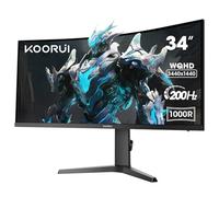 KOORUI Ecran PC Gamer 34 Pouces Incurvé 200Hz WQHD 1ms HDR 400 HDMI/DP | Adaptive Sync, DCI-P3 90%, Ultra-large, PIP, PBP, 1000R, WQHD 3440x1440,hauteur de pied réglable, SRGB100%, VESA 75x75mm