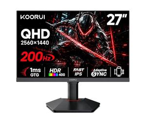 KOORUI Ecran PC Gaming 27 144hz, Dalle VA, 1MS, Display Port & 2X HDMI,Noir