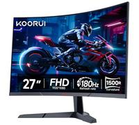 KOORUI Écran PC Gaming 27 Pouces Incurvé, Full HD 1920x1080, 180Hz Moniteur, Dalle VA, 1ms, 1500R, sRGB 99%, Adpative Sync, HDR10, Eyes-Care,VESA 100 x 100, inclinable, HDMI 2.0 /DP 1.2, 27E6CA