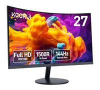 KOORUI Ecran PC Incurvé 27 Pouces Full HD 144Hz 1500R Écran Moniteur | 1920 x 1080, VA 3000:1, HDMI1.4, VGA, Soin des Yeux, réglage de l'inclinaison, Ecran Gamer, Angle de Vision de 178°