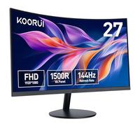 KOORUI Écran PC Incurvé - Dalle VA 27 Pouces, Résolution FHD (1920 x 1080), 1500R, 75Hz, 5ms, HDMI, VGA, Réglage de l’Inclinaison, Angle de Vision de 178°, Ecran pc Gamer Incurvé, Noir