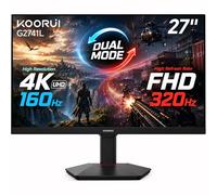 KOORUI G2741L Moniteur de jeu 4K 27" - Double mode UHD 160 Hz ou FHD 320 Hz, IPS rapide 1 ms, FreeSync Premium et compatible G-SYNC, HDMI 2.1/DP 1.4, HDR400, hauteur/pivot/inclinaison réglable