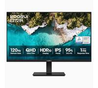 KOORUI Moniteur de jeu ultra fin IPS QHD (2560 x 1440) de 27", taux de rafraîchissement de 100 Hz, DCI-P3 95 %, FreeSync et G-Sync, MPRT 1 ms, VESA 100 x 100 mm, inclinaison réglable pour les jeux et