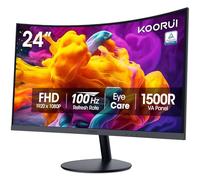 KOORUI Moniteur incurvé de 24 ", Full HD 1080p, écran 1500R, HDMI VGA, réglage de l'inclinaison, écran LCD, soin des yeux, noir 24N5CA
