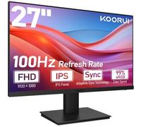 KOORUI PC Ercan 27 Pouces, Full HD(1920 x 1080) Gaming écran 100Hz Haut-parleurs Intégrés, HDMI, IPS, Inclinaison Réglable, Soins Oculaires, Montage Mural VESA