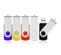 KOOTION Cle USB 16 Go Lot 5 Clés USB 2.0 Flash Drive, Clef USB 16go avec Stockage Disque Mémoire Stick pour Ordinateurs Windows, PC, Mac (Bleu Noir Rouge Blanc Jaune)