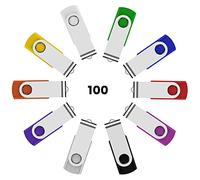 KOOTION Cle USB 4 Go Lot de 100 Pas Cher Clé USB 2.0 Stockage Externe Mémoire Porte Clé pour PC, TV, Ipad, Voiture, Lecteur, Xboxone (4 Go, Multicouleur)