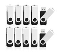 KOOTION Cle USB 64 Go 3.0 Lot de 10 Pas Cher Clé USB Stockage Externe Mémoire Porte Clé pour PC, TV, Ipad, Voiture, Lecteur, Xboxone (64 Go-3.0, Noir)