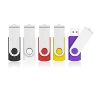 KOOTION Cle USB 64 Go Lot 5 Clé USB 2.0 Flash Drive, Clef USB 64go avec Stockage Disque Mémoire Stick pour Ordinateurs Windows, PC, Mac (Bleu Noir Rouge Blanc Jaune)